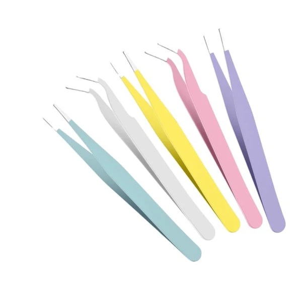 İkili Cımbız Seti Paslanmaz Çelik Beyaz Renk Düz ve Kavisli Model - Resim 8