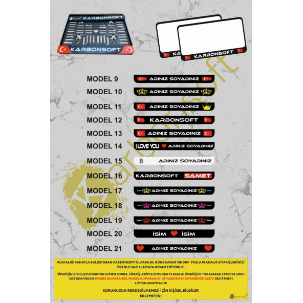 Motor Plakalığı 1  Adet Motorsiklet Takmatik Kişiye Özel Plakalık - 2