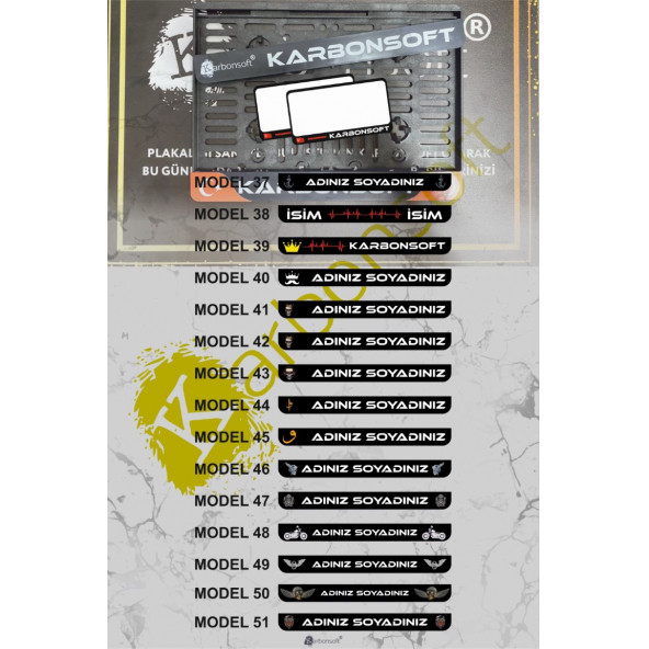 Motor Plakalığı 1  Adet Motorsiklet Takmatik Kişiye Özel Plakalık - 4