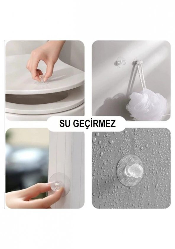 Çok Amaçlı 2li Kristal Topuz Kendinden Yapışkanlı Çekmece Kulpu 2li Yapışkan Askı Tutucu Şeffaf Askı - 5