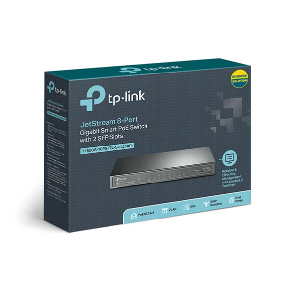 Tp-Link TL-SG2210P GİGABİT 8 PORT POE SWİCTH + 2 SFP SLOT