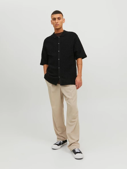 JACK JONES Erkek Geniş Kesim Örme Gömlek 12234327 - 3