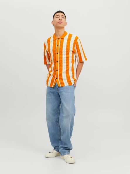 JACK JONES Erkek Geniş Kesim Örme Gömlek 12234327 - 2