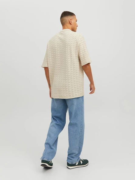 JACK JONES Erkek Geniş Kesim Örme Gömlek 12234327 - 6