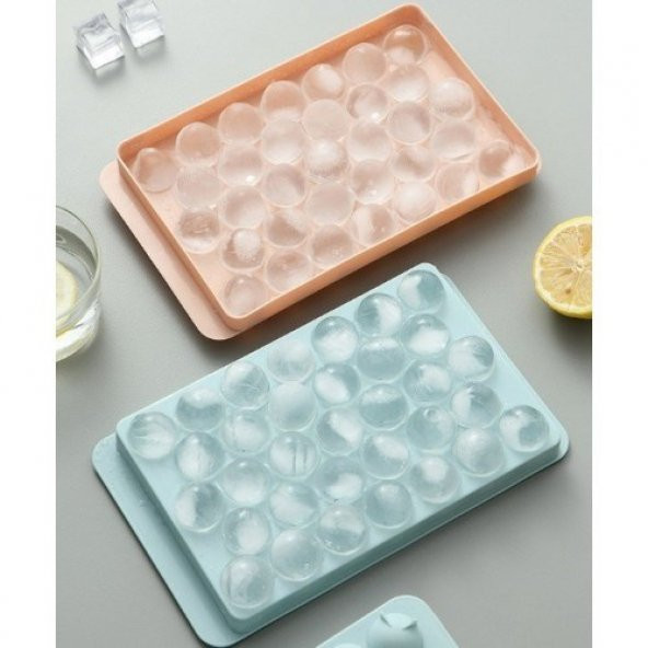 Büyük Boy Kapaklı 33 Bölmeli Damla Buz Kalıbı Kapaklı Damla Model Kokteyl Sunum Buz Kalıbı - 6