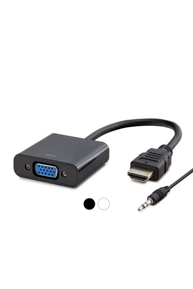 Adaptör Çevirici Hdmı To Vga + Sesli Çevirici Adaptör