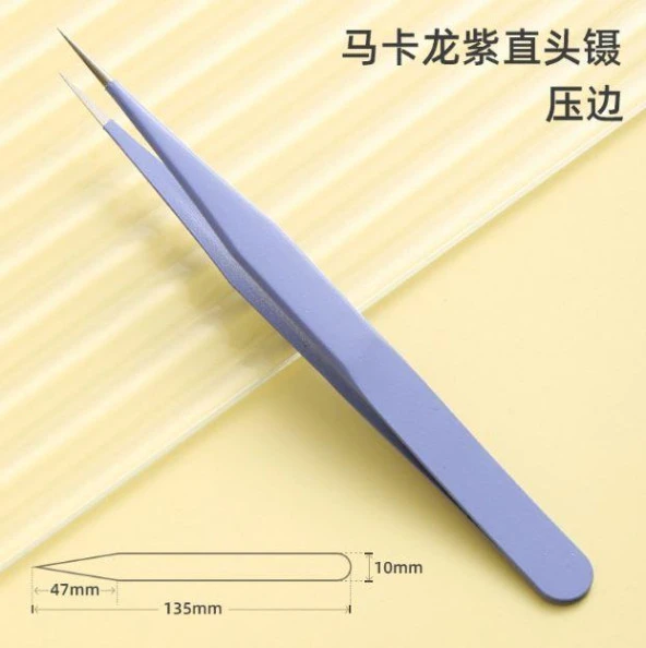 İkili Cımbız Seti Paslanmaz Çelik Lavanta Renk Düz ve Kavisli Model - Resim 9