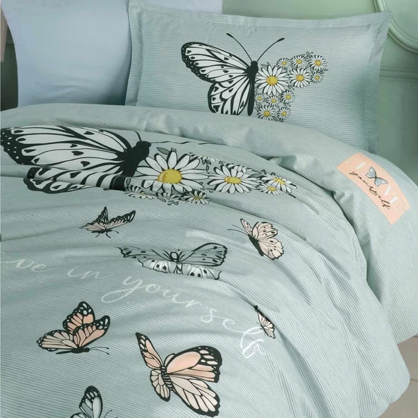Clasy Ranforce Genç Nevresim Takımı Tek Kişilik Daisy Love V1 Mint - 3