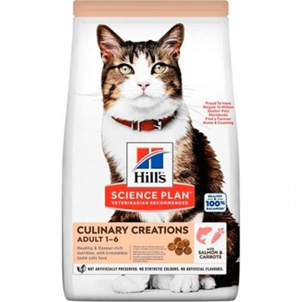 Hills Culinary Creations Somonlu Ve Havuçlu Yetişkin Kedi Maması 10 Kg