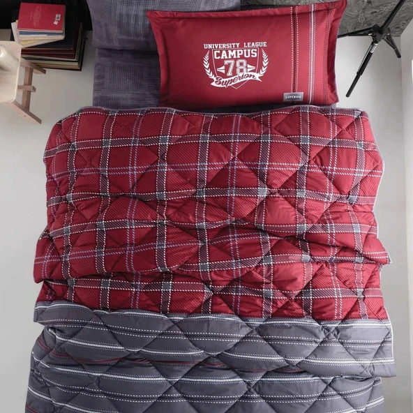 Clasy Ranforce Genç Uyku Seti Tek Kişilik Campus V1 Bordo - 3