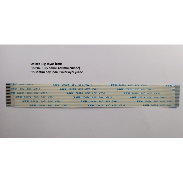 Awm 20624 80C 60V Vw-1 Flex Şerit Kablo 15 Pin 15-1.25-15A ürün görseli 1
