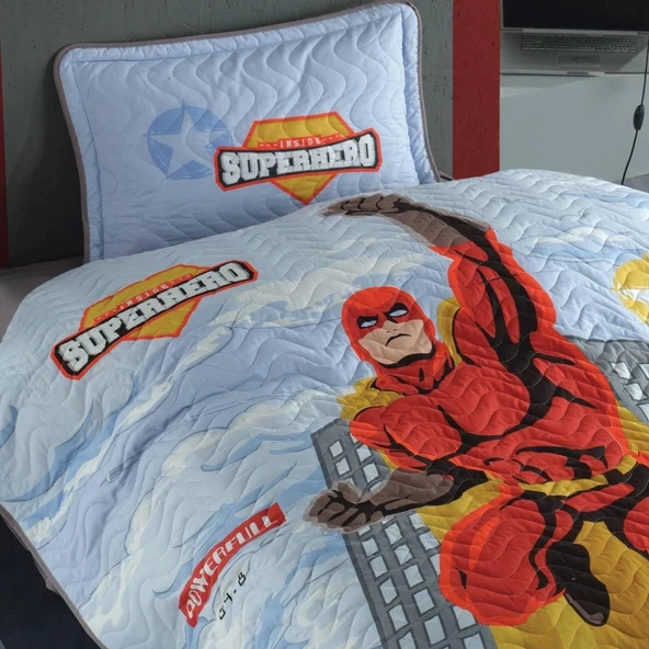 Clasy Ranforce Yatak Örtüsü Tek Kişilik Süperhero V1 - 2