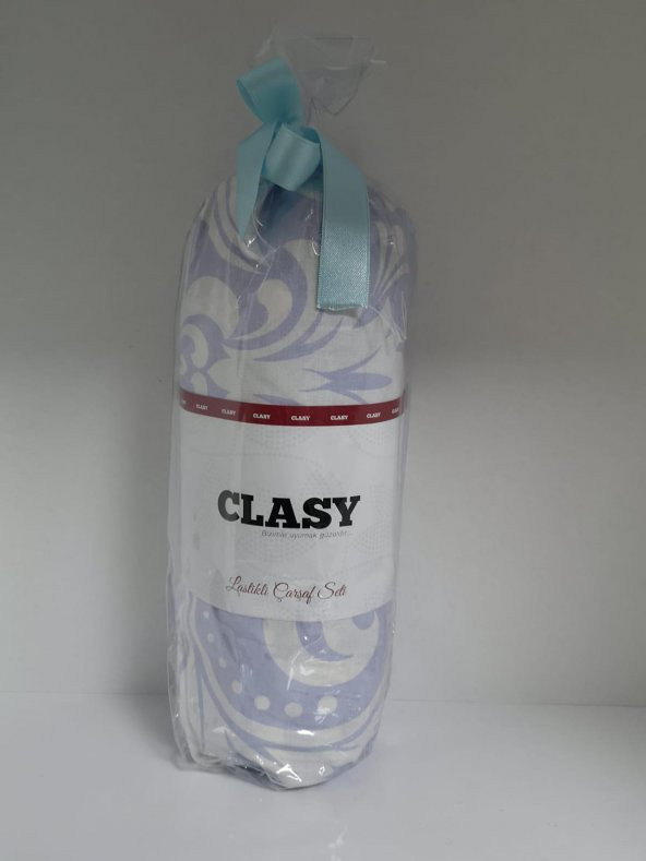 Clasy Ranforce Lastikli Çarşaf Seti Tek Kişilik Desenli Mavi