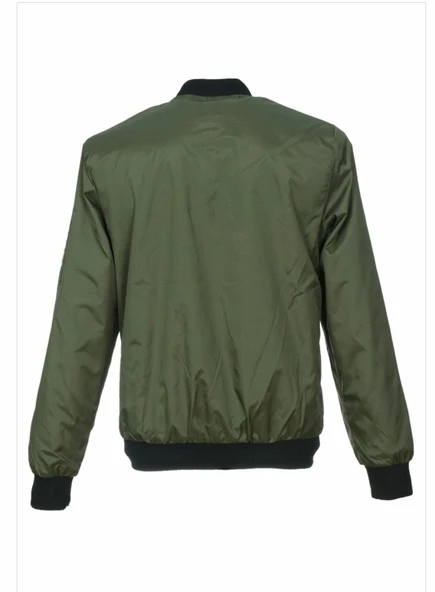 Genç Kız Spor Kumaş Mont Yazlık Model Haki Renk - 11