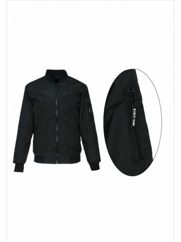 Genç Kız Spor Kumaş Mont Yazlık Model Siyah Renk - 3