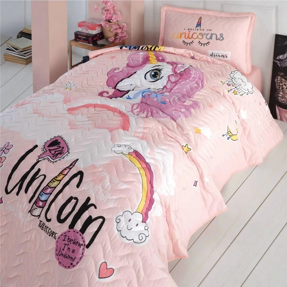 Clasy Ranforce Yatak Örtüsü Tek Kişilik Pink Dreams V1 Pudra - 2
