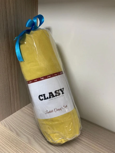 Clasy Ranforce Lastikli Çarşaf Seti Tek Kişilik Hardal flz3 - 2