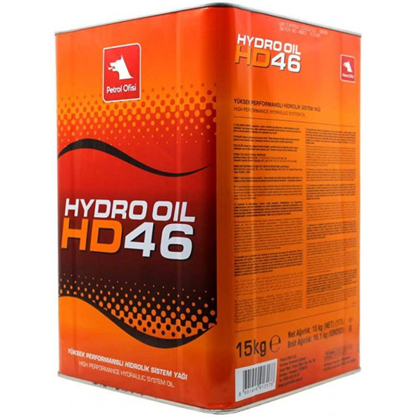 Petrol Ofisi Hydro Oil HD 46 Hidrolik 17 lt Sistem Yağı