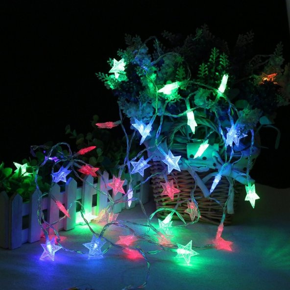 STAR LED LİGHT MULTİ COLOR YILDIZ LED IŞIK YILDIZ RENKLİ LED IŞIK İP LED IŞIK YILDIZ IŞIK YILDIZLI IŞIK - 6