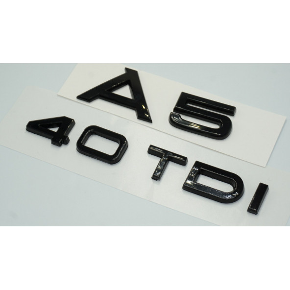 Audi A5 40 TDi Parlak Siyah ABS 3M 3D Bagaj Yazı Logo Orjinal Ürün - 2