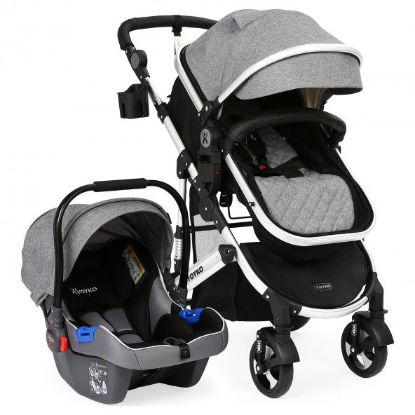 Yoyko Yoyko Ultimate Travel Sistem Bebek Arabası 3 in 1 Gri Silver - 4