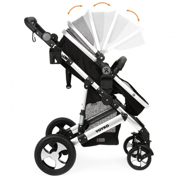 Yoyko Yoyko Ultimate Travel Sistem Bebek Arabası 3 in 1 Gri Silver - 10