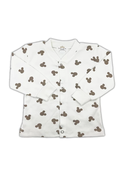 Sema Bebe Sema Baby Mickey Mouse Bebek Pijama Takımı - Ekru 0-3 Ay - 2