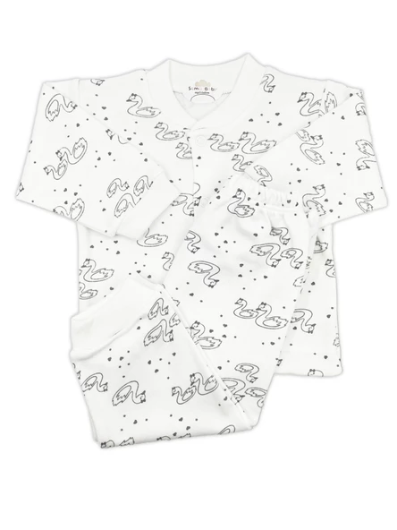 Sema Bebe Sema Baby Sevimli Kuğu Bebek Pijama Takımı 3-6 Ay