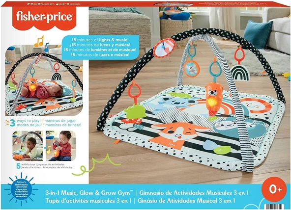 Fisher Price Fisher Price Neşeli Hayvanlar 3'ü 1 Arada Jimnastik Merkezi Oyun Halısı - 7
