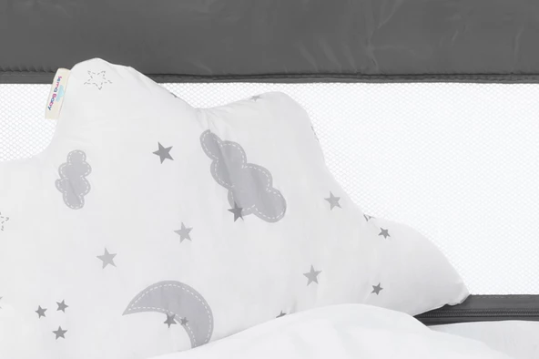 Sema Bebe Sema Baby 6 Parça Lüks Park Yatak Bebek Uyku Seti - Moon - 3
