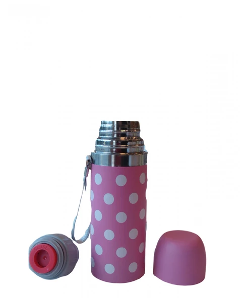 Sema Bebe Sema Baby Puantiyeli Bebek Termosu 350 ml - Pembe - 2