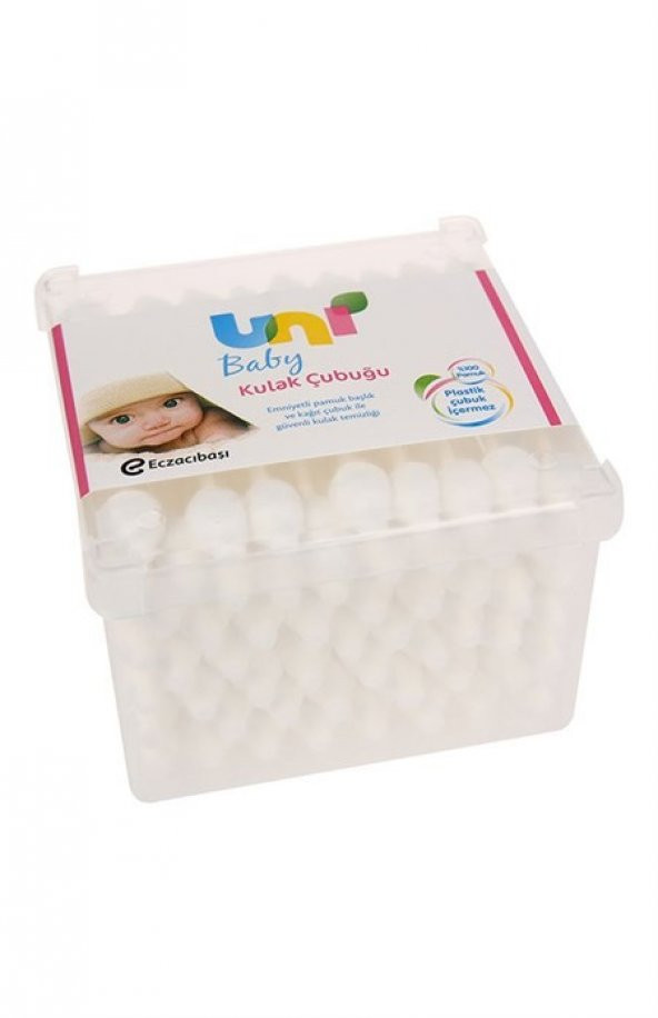 Uni Baby Uni Baby Pamuklu Kulak Çubuğu -Safety Cotton Swabs- 56´li