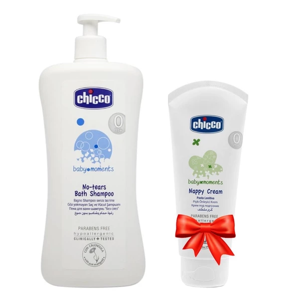 Chicco Chicco Göz Yakmayan Saç ve Vücut Şampuanı 750ml + Chicco Pişik Önleyici Krem 100ml