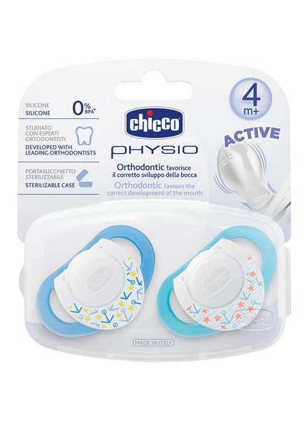 Chicco Chicco Physio Silikon Emzik 4m+ 2'li - Mavi