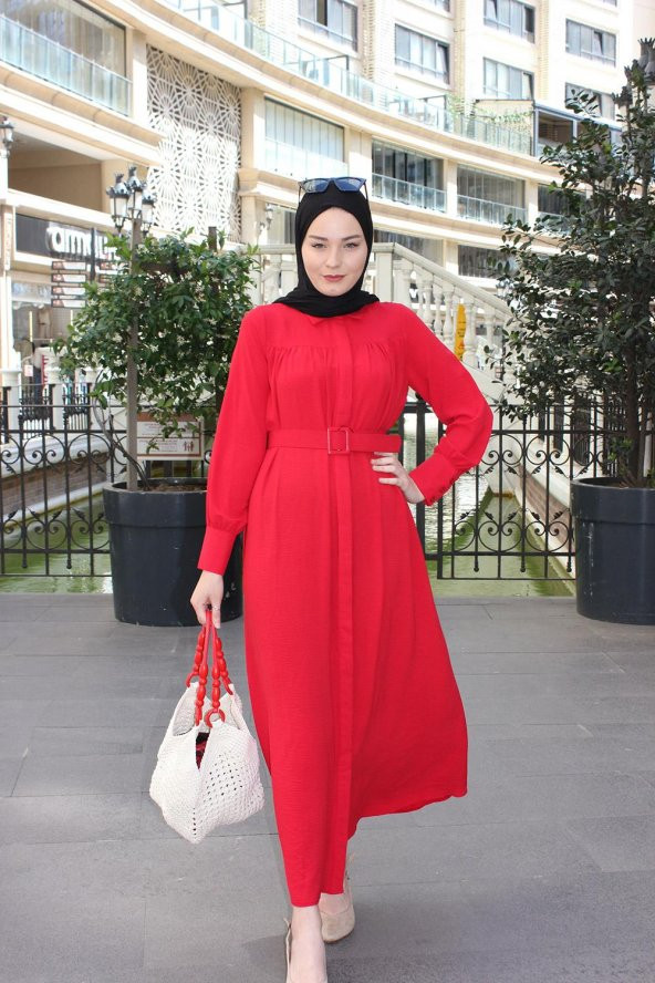 El Örgüsü Makrome Kırmızı Saplı Çanta - 4