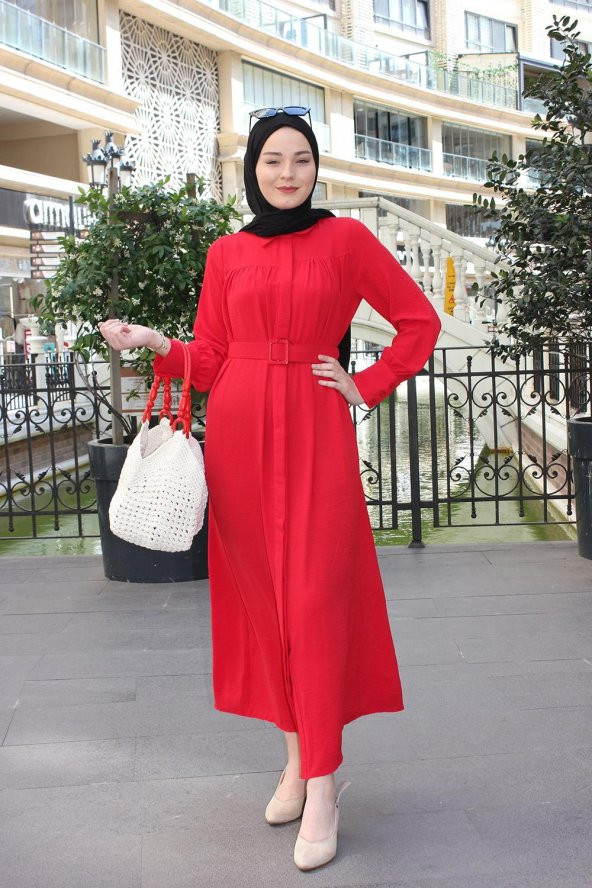 El Örgüsü Makrome Kırmızı Saplı Çanta - 7