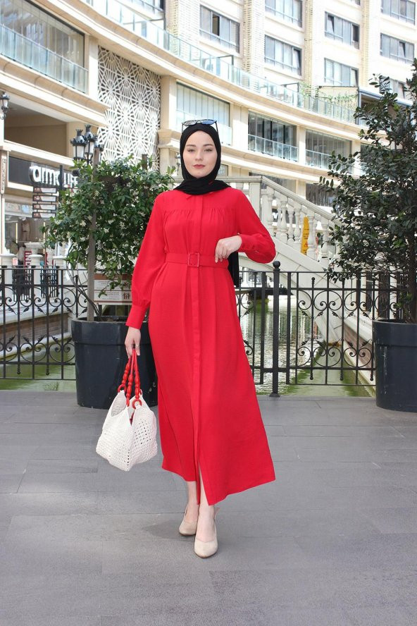 El Örgüsü Makrome Kırmızı Saplı Çanta - 8