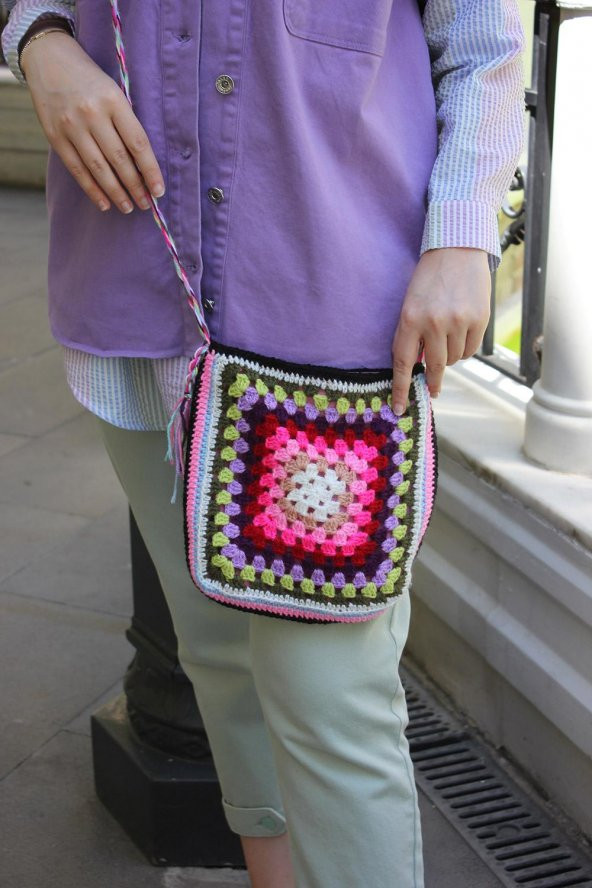 El Örgüsü Renkli Çanta