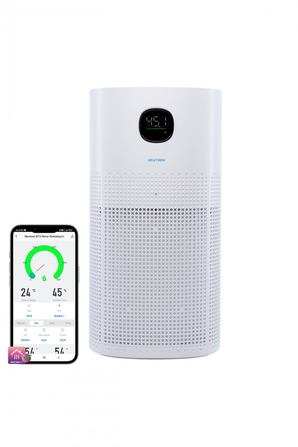 Air Purifier H13 Hepa Filtre Akıllı Hava Temizleyici Beyaz