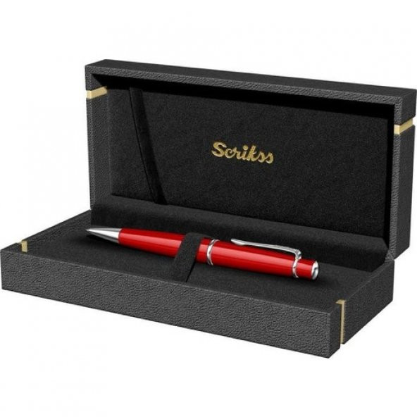Scrikss 62 Tükenmez Kalem Kırmızı Lüks Kutuda - 3