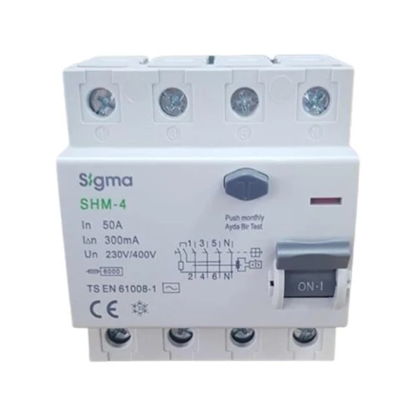 4X50A 300MA KAÇAK AKIM RÖLESİ (5Lİ) SİGMA