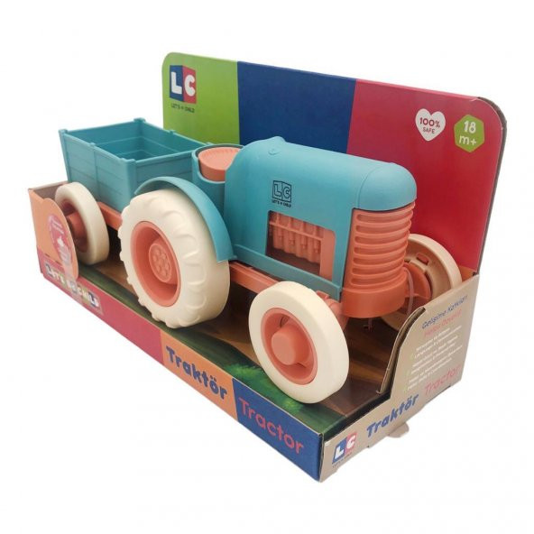 Lets Be Child Römorklu Sürtmeli Plastik Traktör LC-30878 Turkuaz-Turuncu - 7