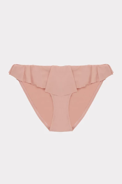 Somon Volanlı Tek Alt Bikini