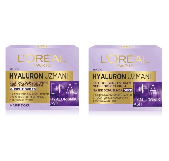 L'Oreal Paris Hyaluron Uzmanı Cilt Dolgunlaştıran Nemlendirici Krem Gece + Gündüz
