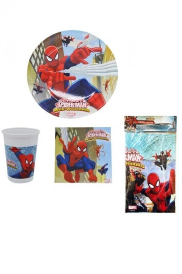 Beysüs Spider Man Parti Seti 8 Kişilik 37 Parça