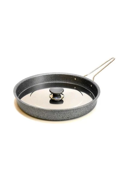Oms 3222.28 Granit Hamsi Tava Metal Kapaklı Gri 28x4 Cm