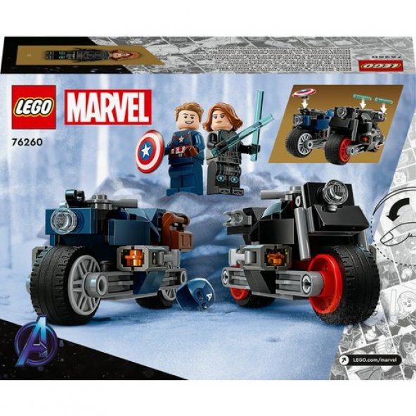 LEGO Marvel 76260 Black Widow ve Kaptan Amerika Motosikletleri (130 Parça)