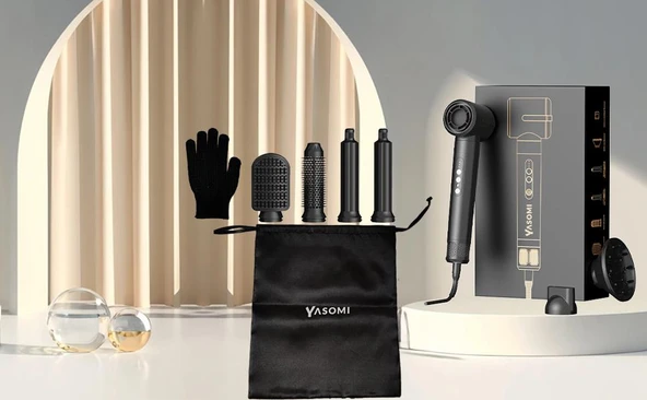 Yasomi S1 Pro 7 In 1 110.000 Rpm Motor Gücü 3 Kademe Saç Şekillendirici - 4