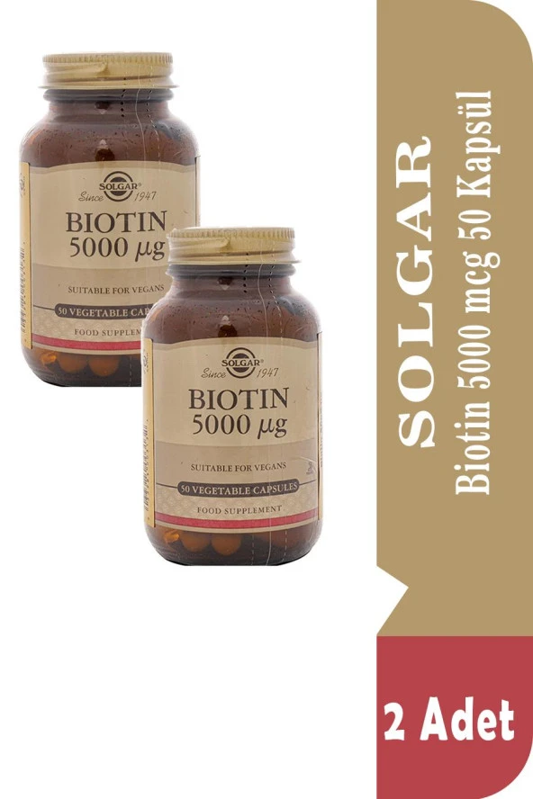 Solgar Biotin 5000 Mcg 50 Kapsül 2 Adet ürün görseli 1