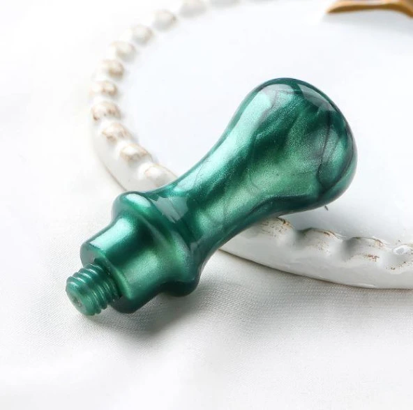 Mum Mühürü Sapı ABS Reçine El Yapımı Sedefli Yeşil M8 Dişli - Resim 2